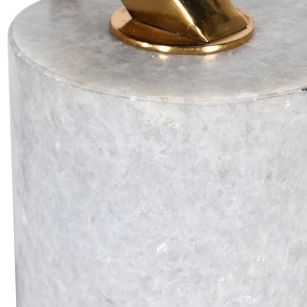 Gold Telcon White desk lamp with a natural marble base