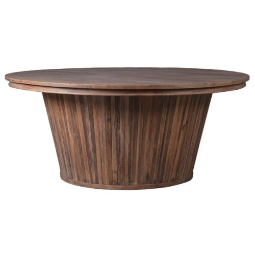 Telcon Brown Round Dining Table 180 cm – Elm Wood Pedestal Table