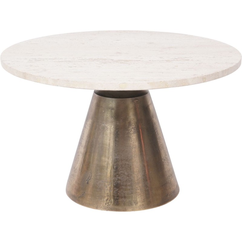 Round Camden Marble Coffee Table Small 60 cm light marble gold base
