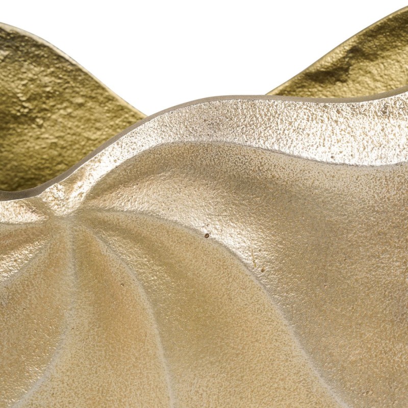 Organic shaped aluminium vase in warm gold finish