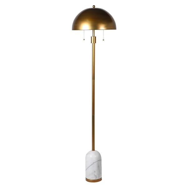 Gold Standard Lamp 160 cm marble base gold dome shade