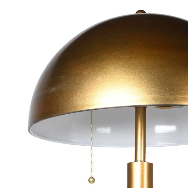 Gold Standard Lamp 160 cm marble base gold dome shade