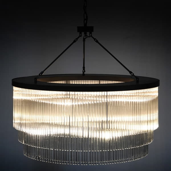 Brompton 90cm glass chandelier in an Art Deco style