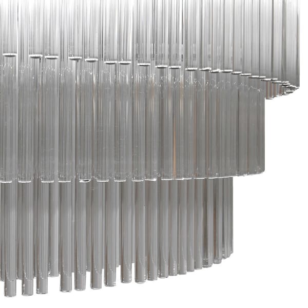 Glass Art Deco Brompton Chandelier, 90x45 cm, with a black frame and transparent glass