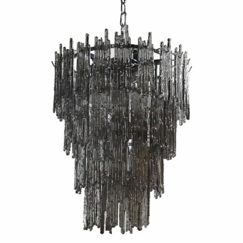 Iced Sloane 4 Tier Chandelier 48x62 cm black glass E14x9
