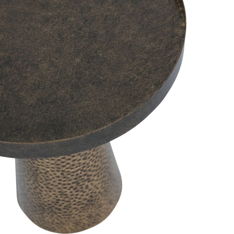 Belgrave Iron Round Side Table in Antique Gold Finish 51cm