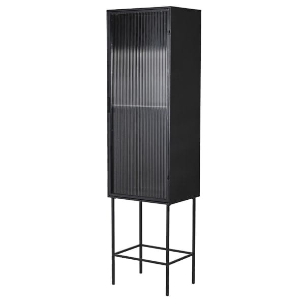 Contemporary Iron Black Display Cabinet - 185 cm