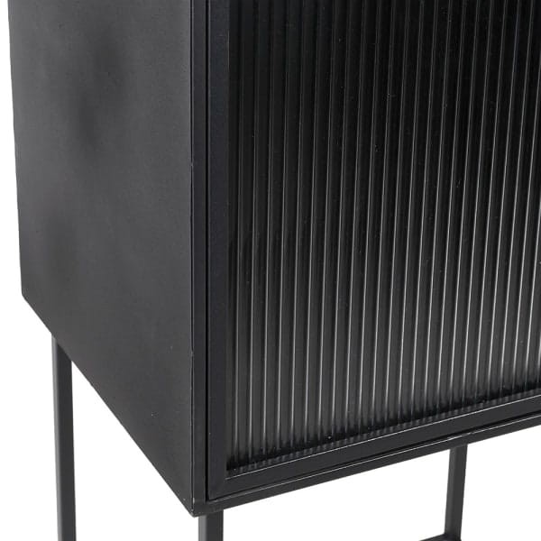 Contemporary Iron Black Display Cabinet - 185 cm
