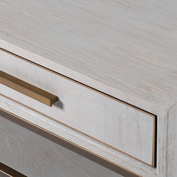 Primrose Oak Coffee Table - 130 cm with Copper Accents