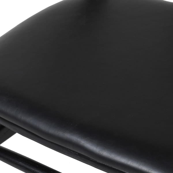 black wooden dining chair with recycled ash frame
