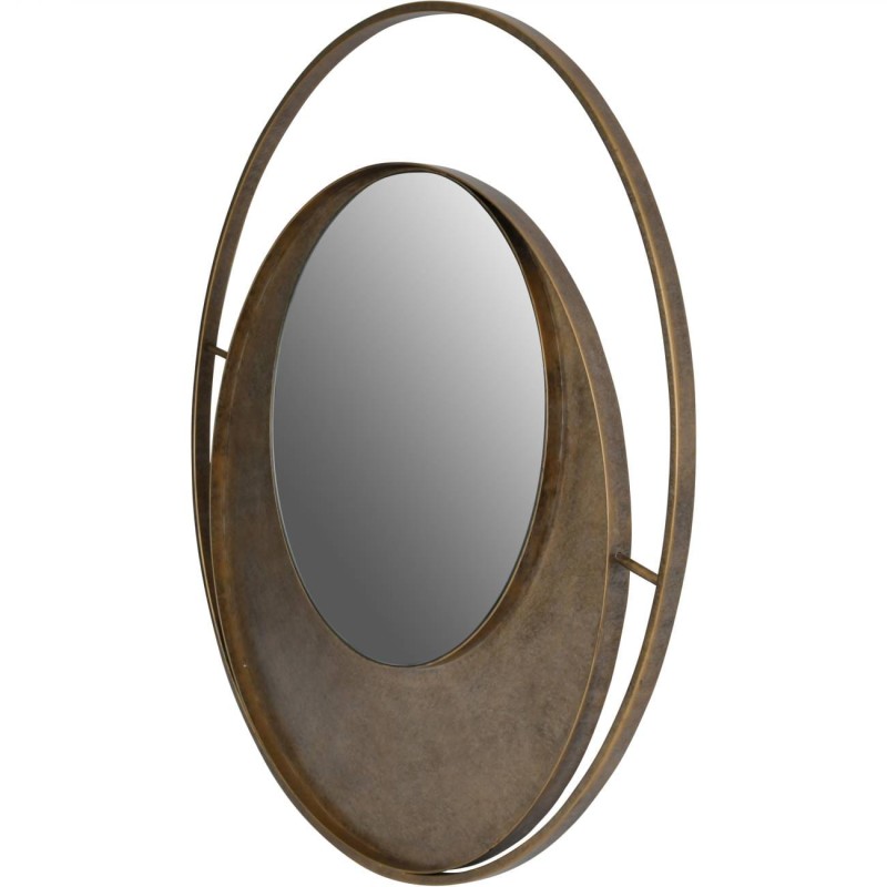 Primrose Aged Large Round Gold Wall Mirror 102cm