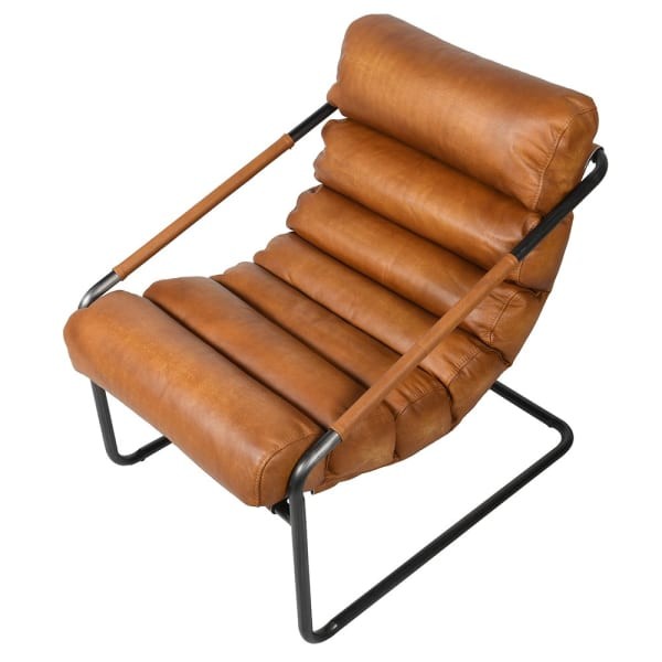 Camden Brown Leather Armchair 80 cm – Designer Natural Leather Chair