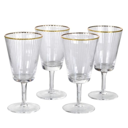 Pimlico Gold Rim Wine Glasses – Set of 8