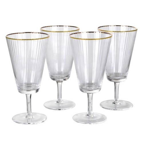 Pimlico Gold Rim Red Wine Glasses – Set of 8