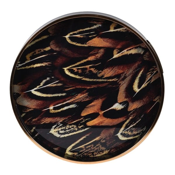 Autumn decorative tray 36.5 cm black orange brown