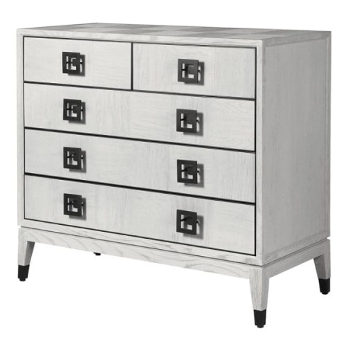 Light Oak Cabinet with Oak Drawers & Iron Details