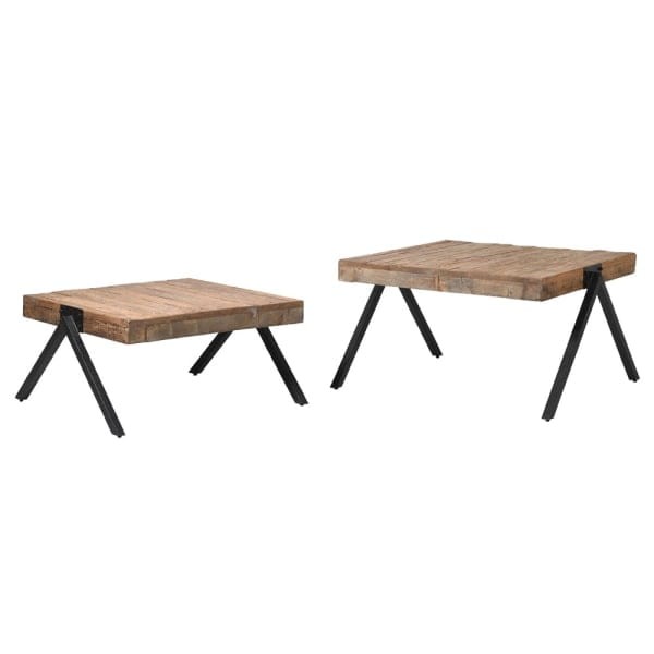 Reclaimed Oak Coffee Tables in two sizes with iron legs.
