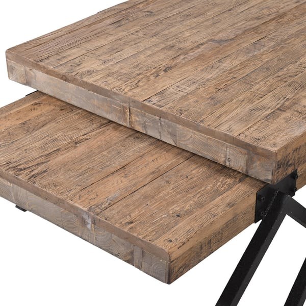 Reclaimed Oak Coffee Tables in two sizes with iron legs.