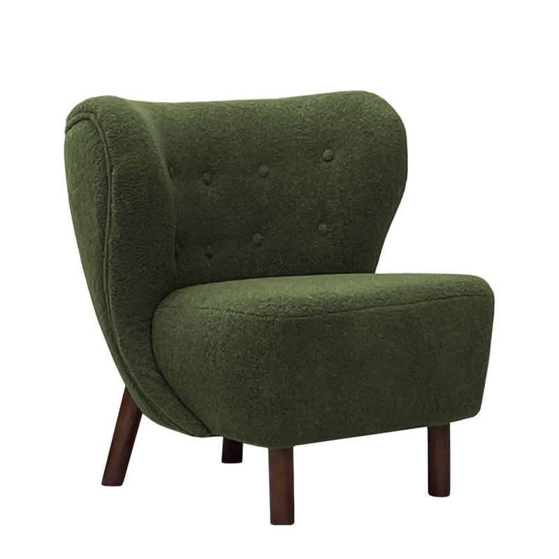 Lariat Green Bouclé Accent Chair with Backrest