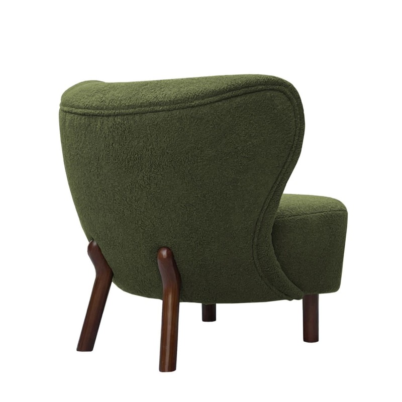 Lariat Green Bouclé Accent Chair with Backrest