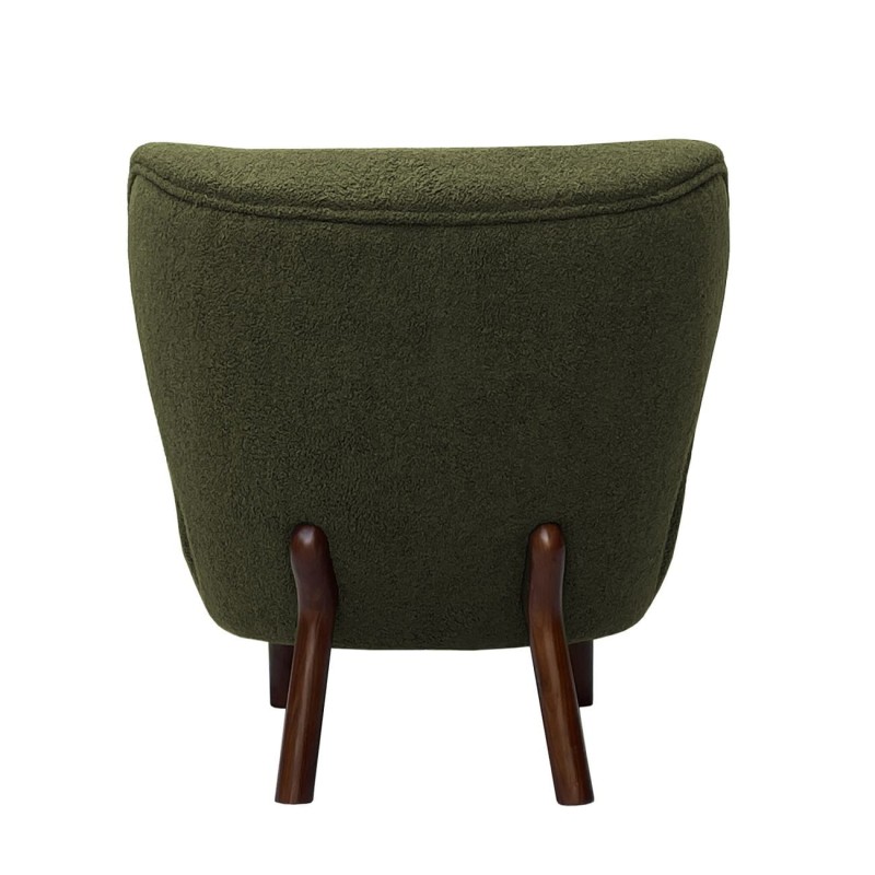 Lariat Green Bouclé Accent Chair with Backrest