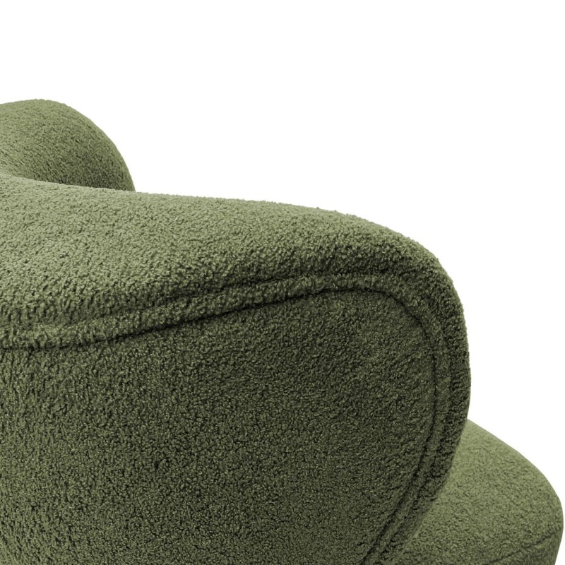 Lariat Green Bouclé Accent Chair with Backrest