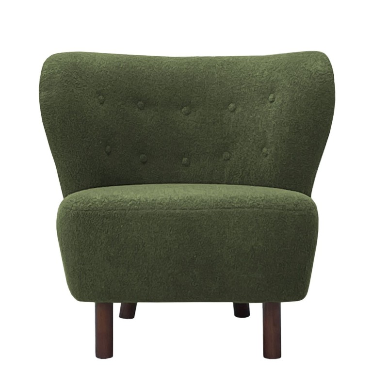Lariat Green Bouclé Accent Chair with Backrest