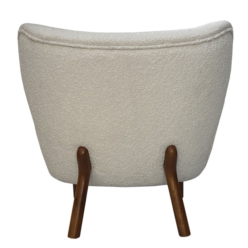 Lariat White Bouclé Accent Chair with Backrest