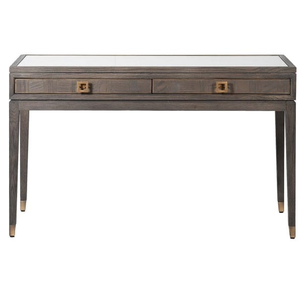 Grey-brown oak dressing table with tempered glass top