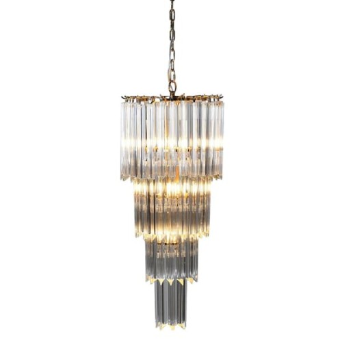 Maldon Gold Tall Glass Staircase Chandelier