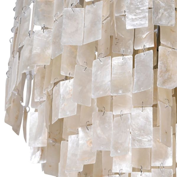 Shells Hand Made Chandelier 50x60 cm natural white shells silver iron frame