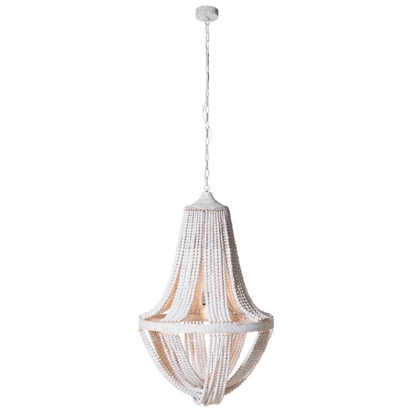 White Beads Chandelier 105x72 cm - boho ceiling lights