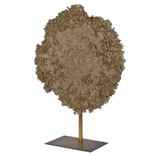 Golden Coral Sculpture - 75 cm Polyresin and Iron Home Decoration