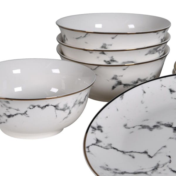Bone china Marble dinner plates and bowls