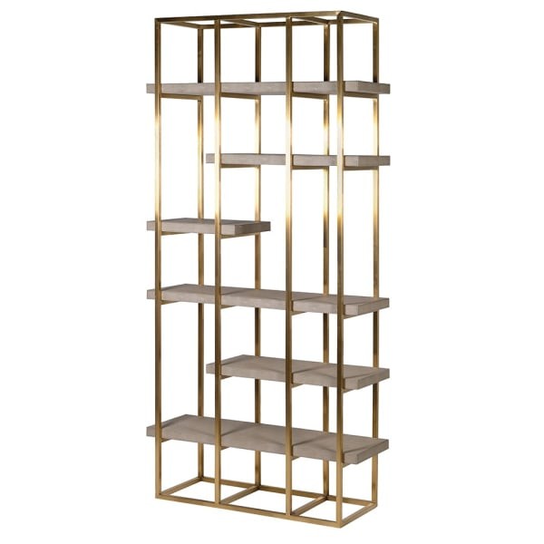 Oxford Cream & Sage Gold Shelving Unit 208x101 cm