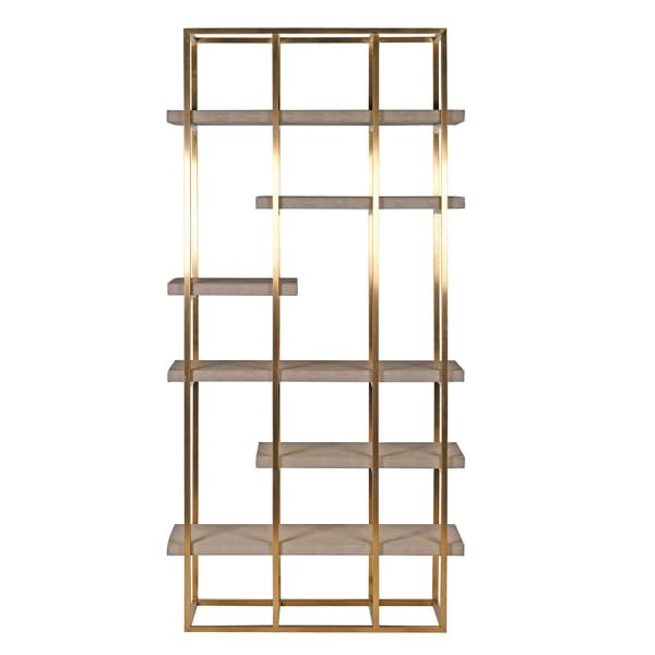 Oxford Cream & Sage Gold Shelving Unit 208x101 cm