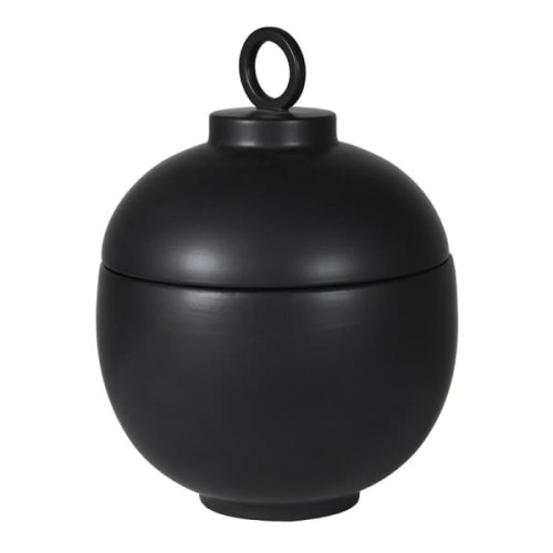 Novum Black Ceramic Decorative Jar with Lid – 30cm