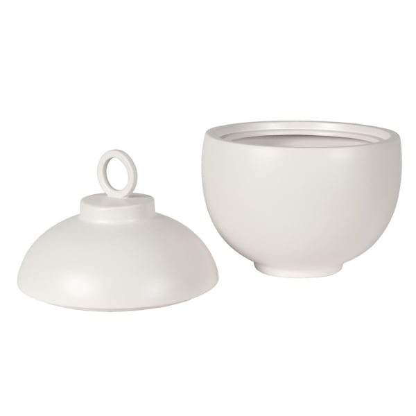 Novum White Ceramic container  30 cm White Round Jar with Lid