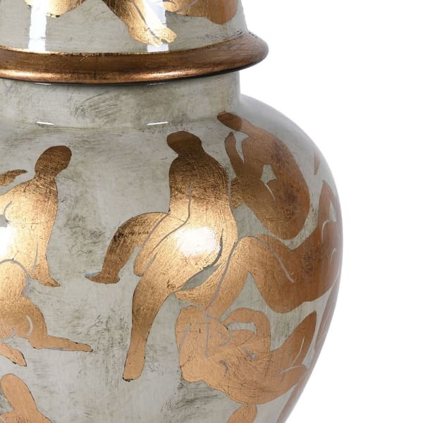 Golden Primrose Decorative Vase - Amphora Porcelain, 50 cm - Patterns