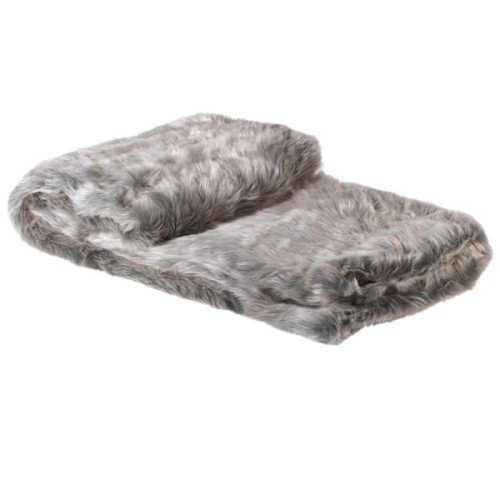 Boscobel Silver Luxury Silver Faux Fur Throw 190 x 140 cm 