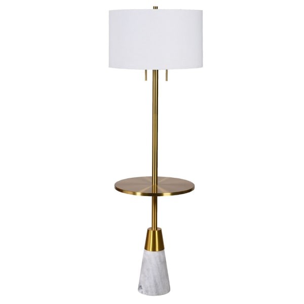 Soho Gold Standard Lamp gold table and marble base 160 cm white lampshade