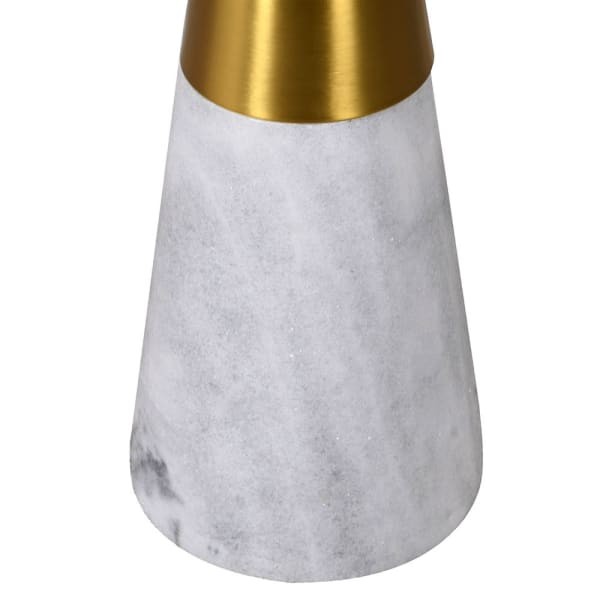 Soho Gold standing lamp with circular metal shelf