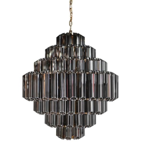 Sloane Smoke Large Chandelier 89x82 cm dark glass gold details