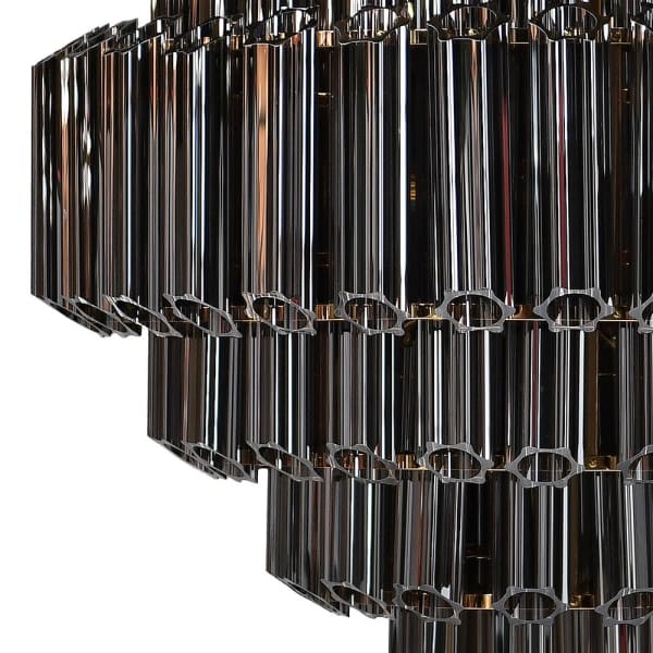 Sloane Smoke Large Chandelier 89x82 cm dark glass gold details