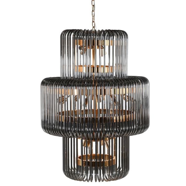 Luxury Smoke large smoked glass chandelier 80cm