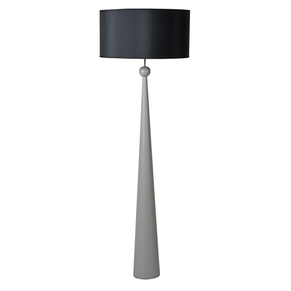 Taprer Grey floor lamp 155 cm with black shade