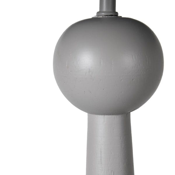 Taprer Grey Floor Lamp: 155cm Wooden Grey Lamp with Black Shade