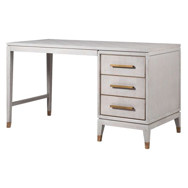 Primrose Desk - 140 cm Light Oak - Elegant Office Furniture with Copper Accents and Three Drawers