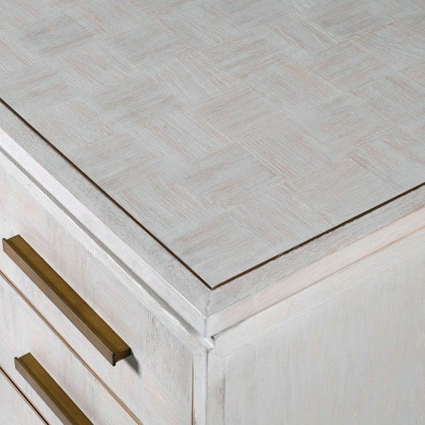 Primrose Desk - 140 cm Light Oak - Elegant Office Furniture with Copper Accents and Three Drawers
