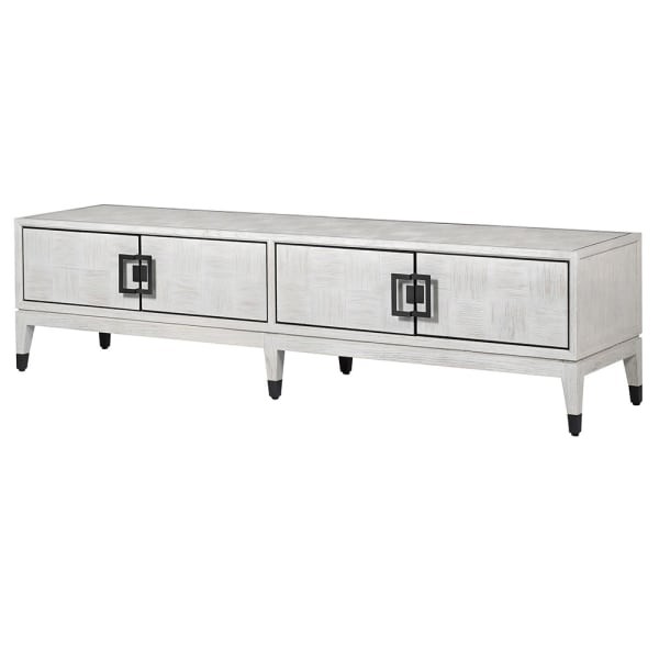 Light Oak white TV unit with four doors